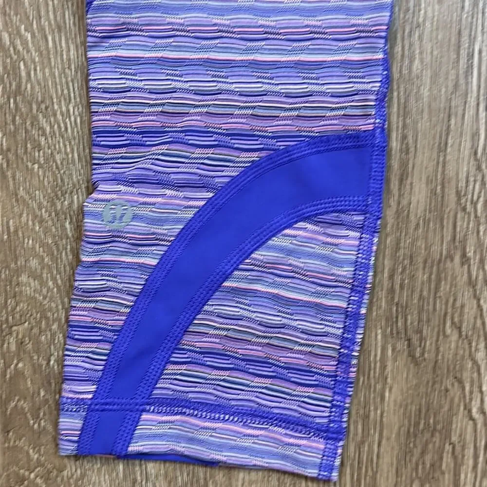 Lululemon Run Inspire Crop II Leggings Space Dye Twist Iris Flower‎ Pink Shell 4